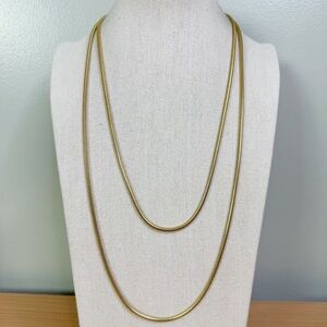 Coro Gold Plated Snake Chain Necklace Vintage 54 Inch